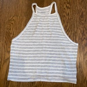 Grey and white striped tank top